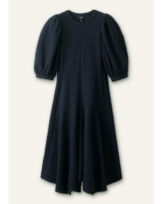 ME+EM Blue Dropped Waist Handkerchief Hem Midi Dress