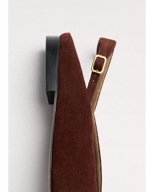 ME+EM Brown Peep Toe Flat Sandal