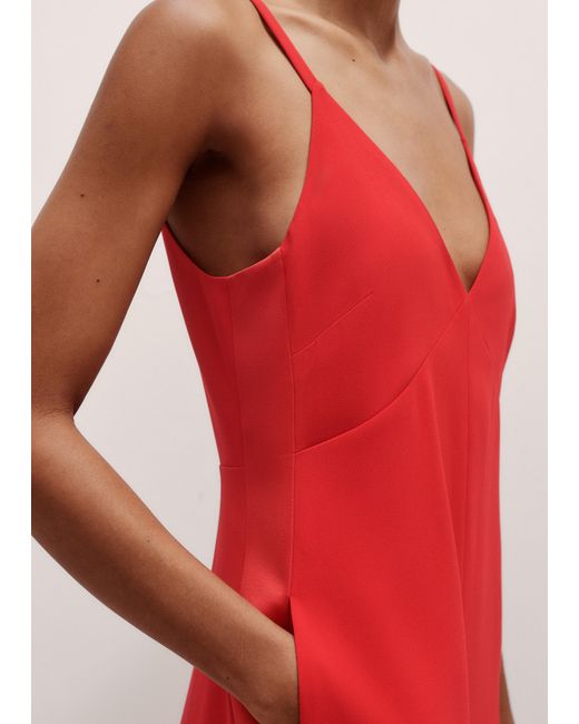 ME+EM Red Wide Leg Jumpsuit + Silk Top