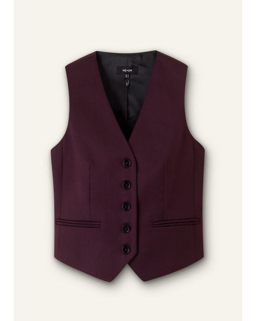 ME+EM Purple Luxe Tailored Vest