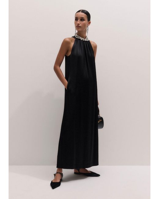 ME+EM White Halterneck Shift Maxi Dress