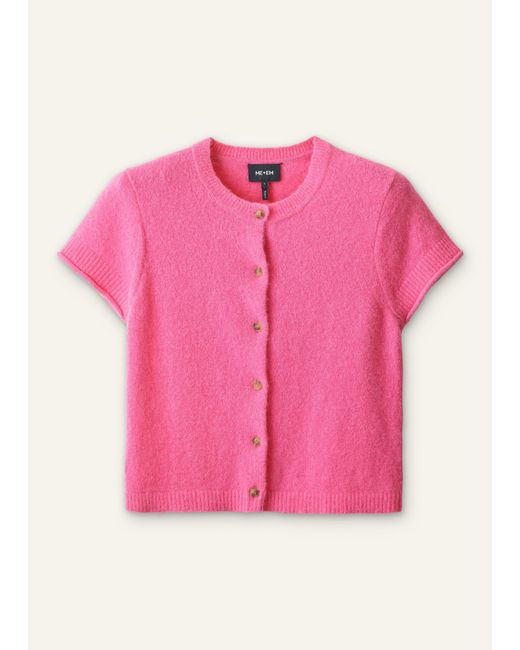 ME+EM Pink Alpaca Button-Through Knit Baby Tee