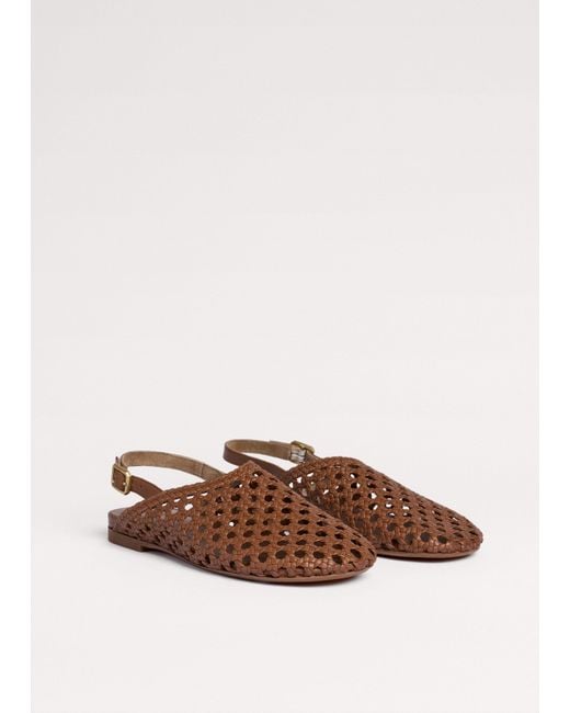 ME+EM Brown Round Woven Slingback