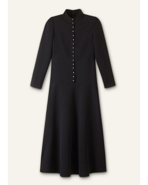 ME+EM Black A-Line Feature Button Maxi Dress