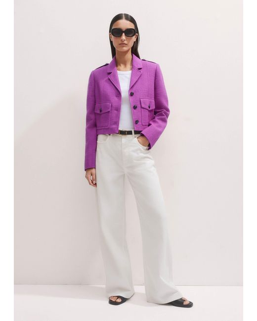ME+EM Purple Textured Short Jacket