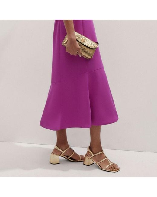 ME+EM Pink Crepe Midi Dress