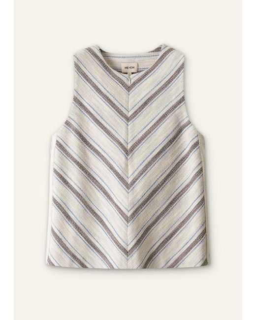 ME+EM Multicolor Textured Stripe Swing Top