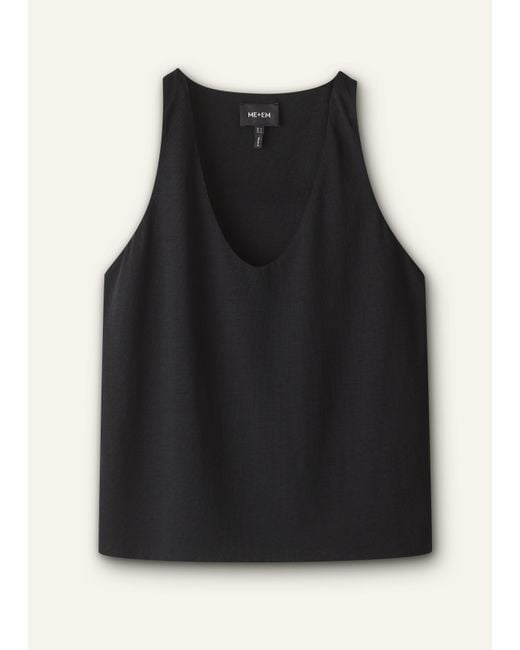 ME+EM Black Scoop Neck Tank