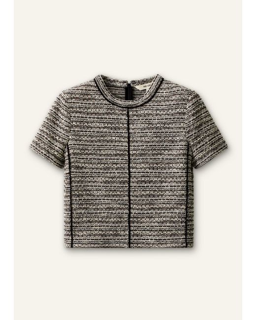 ME+EM Gray Soft Tweed Tee
