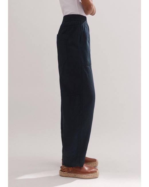 ME+EM Blue Pull-on Casual Pant