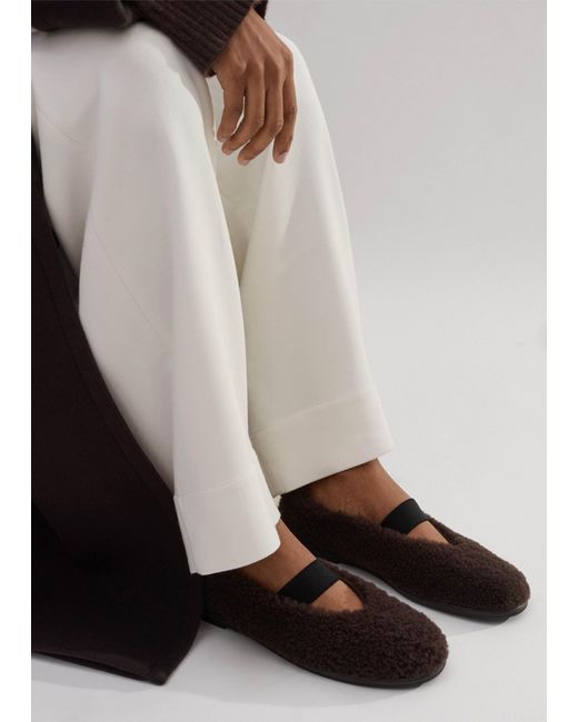 ME+EM Multicolor Shearling Ballerina Flat