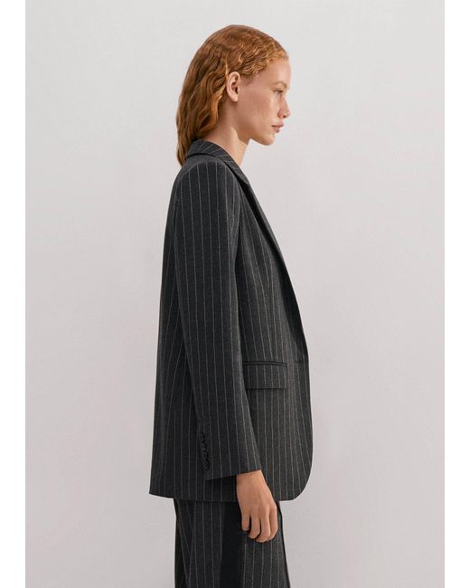 ME+EM Gray Pinstripe Tomboy Blazer