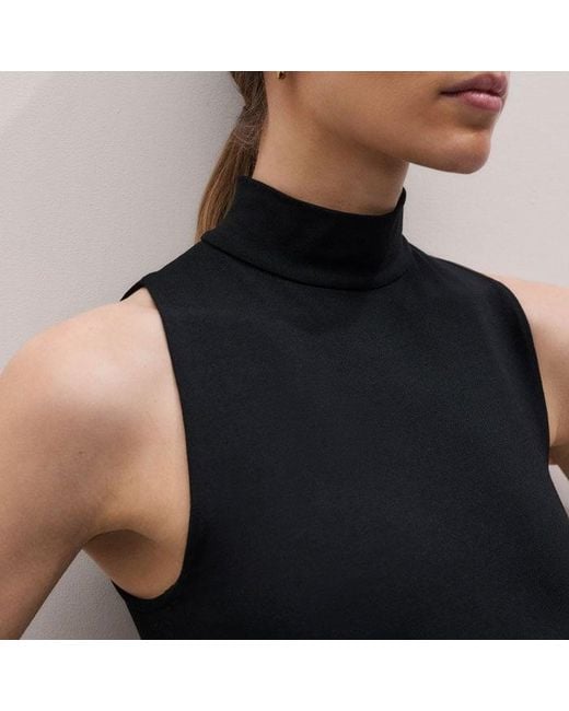 ME+EM Blue High Neck Sleeveless Top