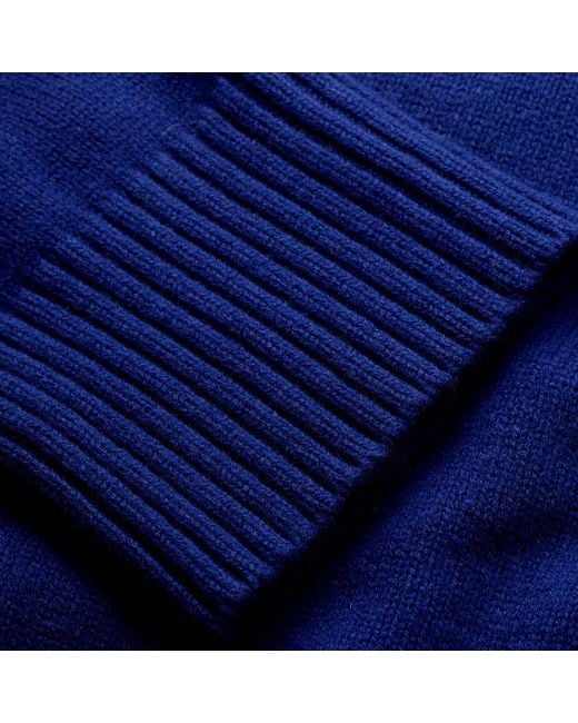ME+EM Blue High Neck Relaxed Raglan Jumper