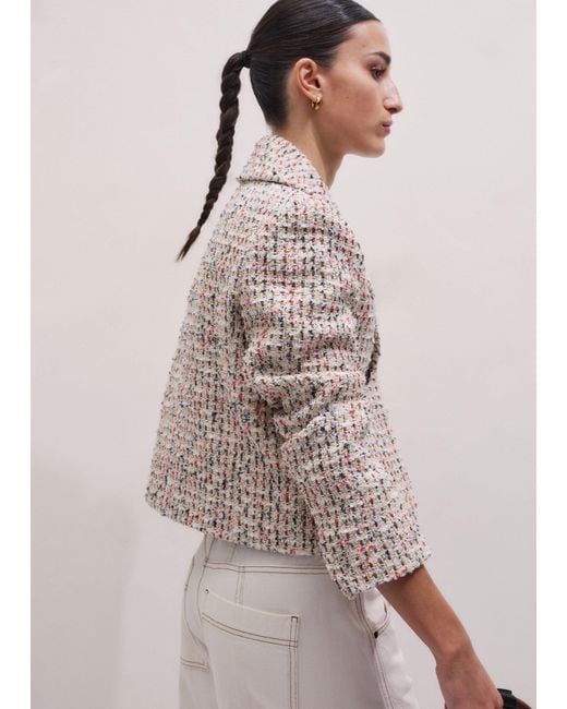 ME+EM Multicolor British Tweed Cropped Jacket