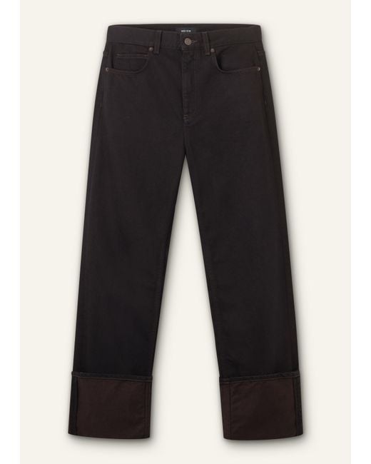 ME+EM Black Authentic Straight Turn Up Jean