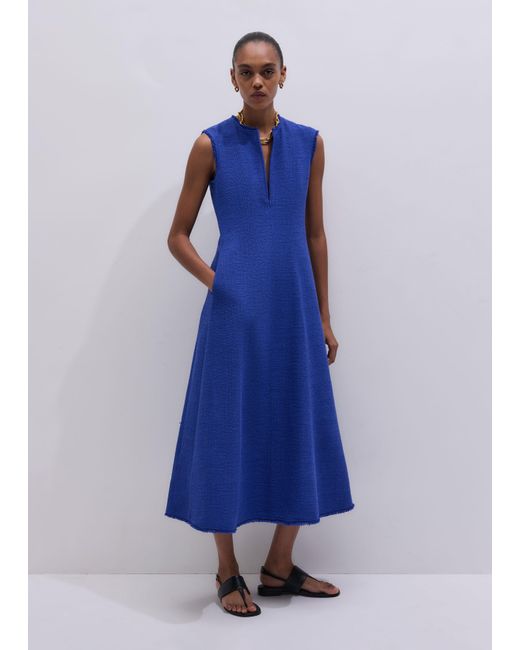 ME+EM Blue Desk-To-Dinner Fit And Flare Maxi Dress