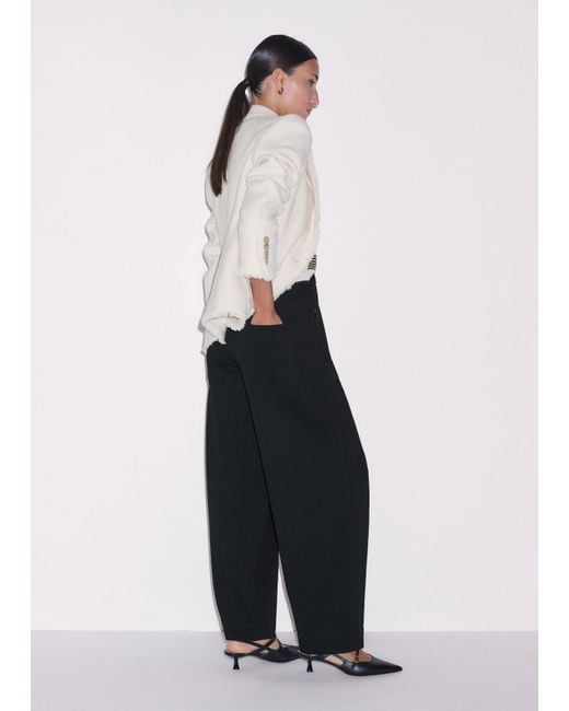 ME+EM Black Luxe Travel Tailoring Barrel-Leg Trouser