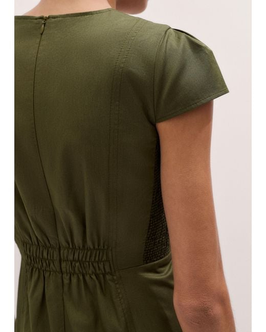 ME+EM Green V-Neck Fit And Flare Maxi Dress