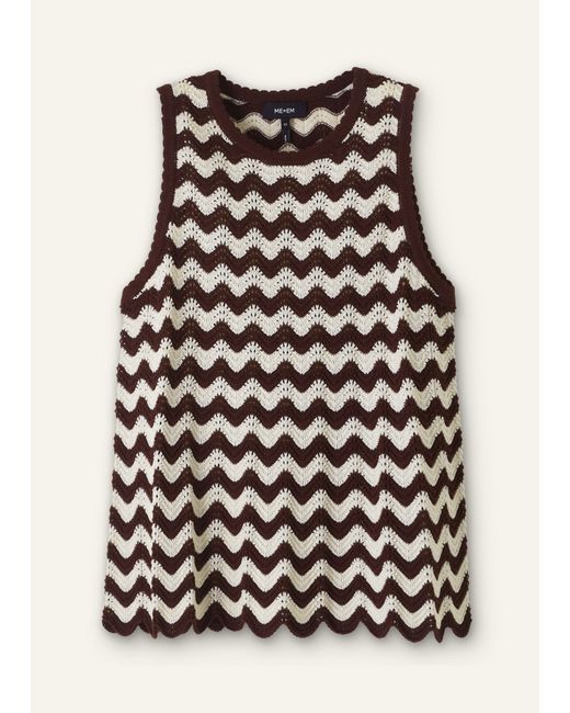 ME+EM Black Stripe Scallop Knit Swing Top