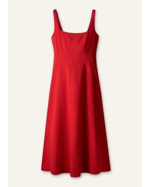 ME+EM Red Contour Seamed Maxi Dress