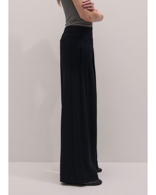 ME+EM Black Luxe Travel Tailoring Wide-Leg Trouser