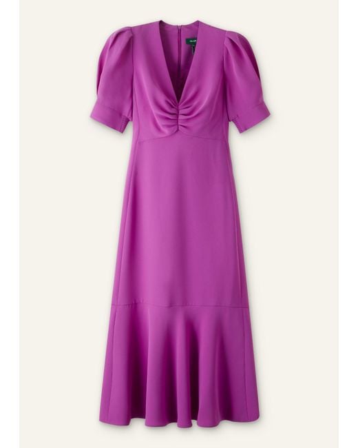 ME+EM Pink Crepe Midi Dress