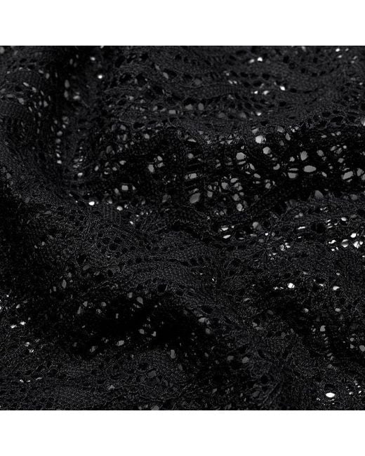 ME+EM Black Lace Crew Neck Top
