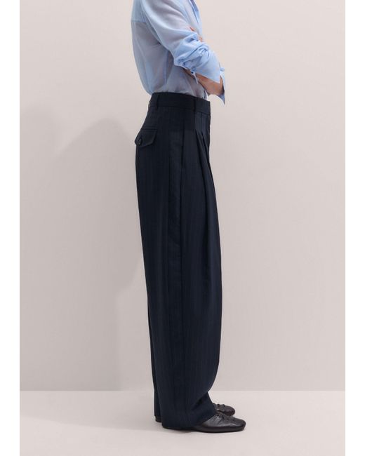 ME+EM Blue Double Pleat Taper Trouser