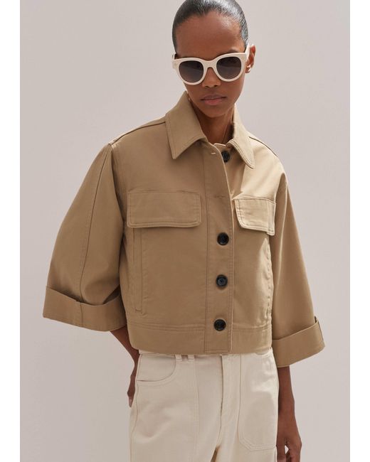 ME+EM Natural Cotton Twill Casual Swing Jacket