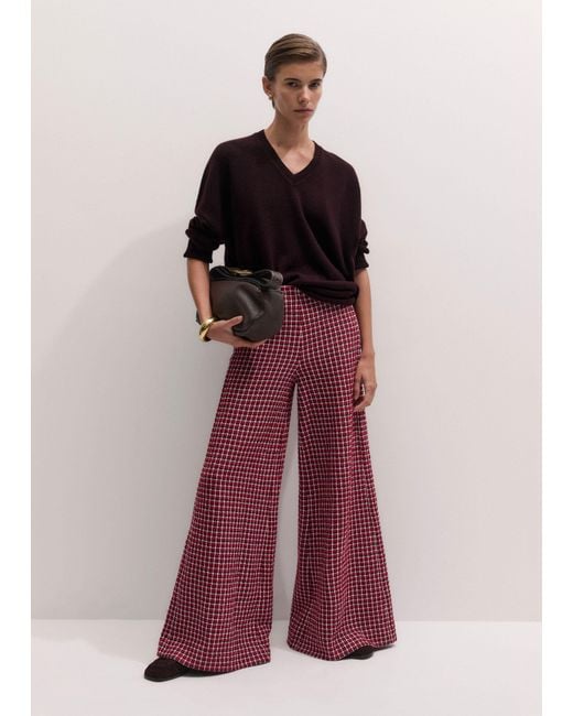 ME+EM Red Wide Leg Palazzo Pant