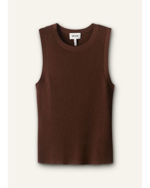 ME+EM Brown Barely There Knit Tank