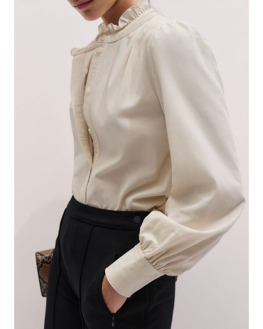 ME+EM Brown Super Soft Micro Cord Blouse