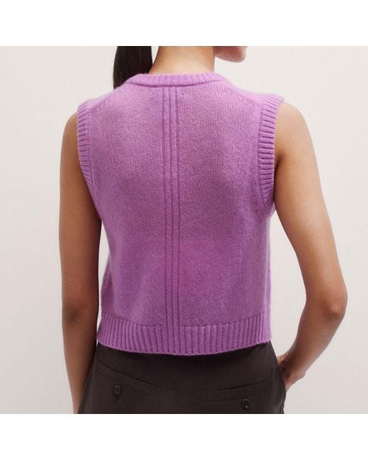 ME+EM Purple Lofty Button-Front Vest