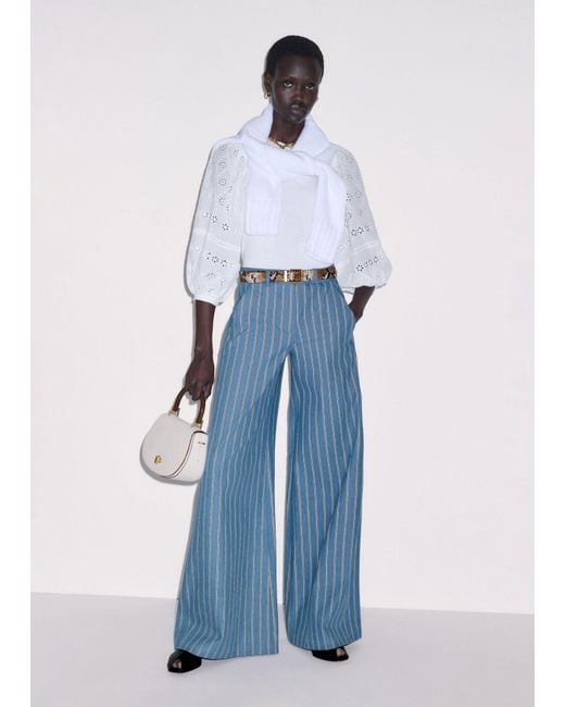 ME+EM White Broderie Anglaise Balloon Sleeve Top