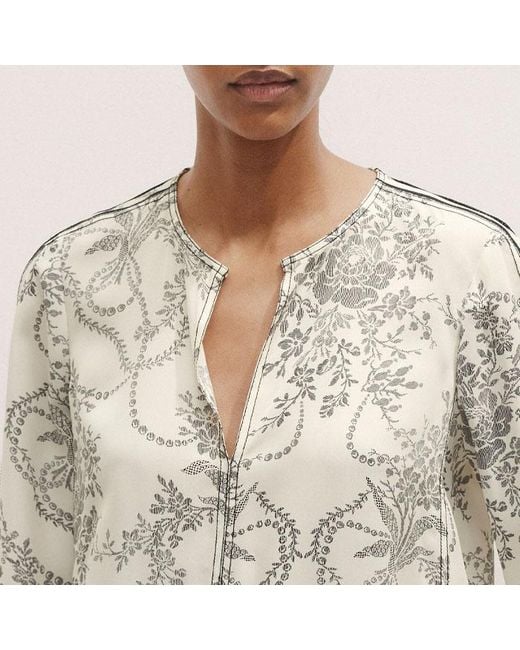 ME+EM Natural Silk Straight Blouse + Tie