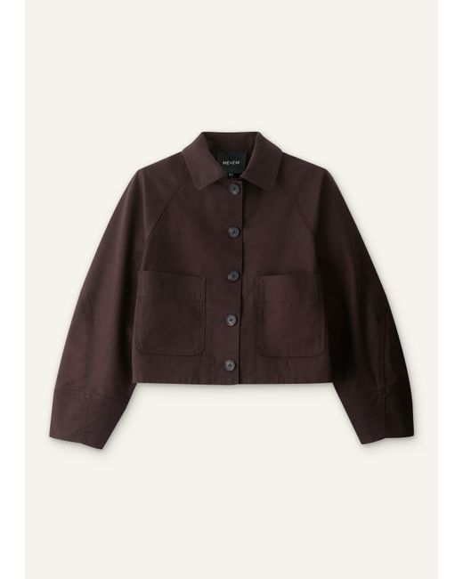 ME+EM Blue Sculptural Sleeve Straight Fit Jacket
