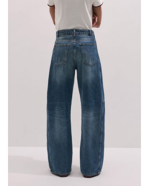 ME+EM Blue Exaggerated Tapered Jean
