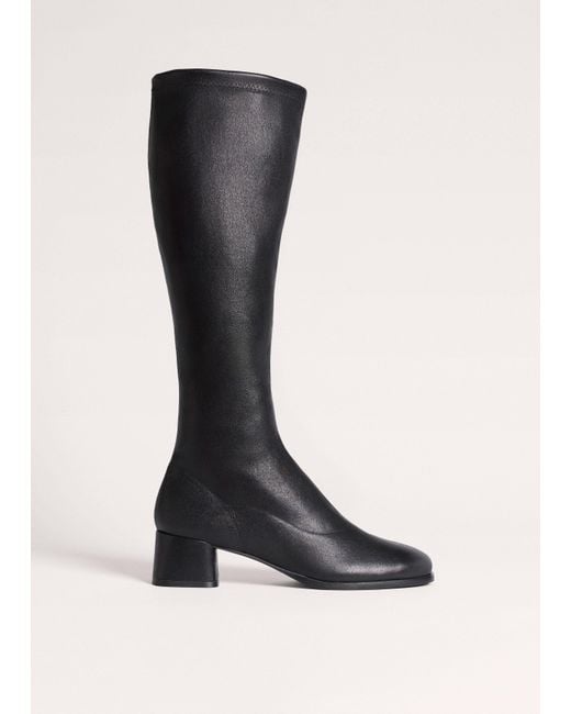 ME+EM Black Low Block Knee High Stretch Boot