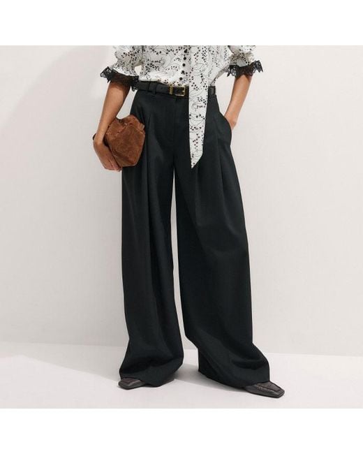 ME+EM Gray Silk Lily Of The Valley Print Blouse + Tie