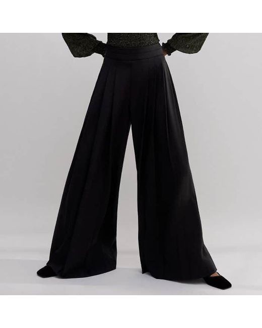 ME+EM Black Metallic Crinkle Smocked Blouse