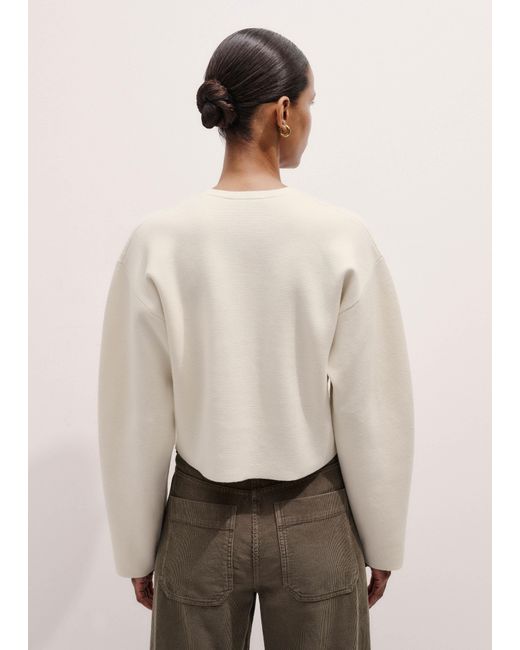 ME+EM Natural Merino Cotton Milano Knit Extreme Sleeve Crop Cardi
