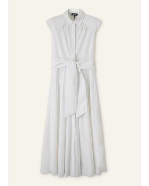 ME+EM Blue Cotton Poplin Maxi Shirt Dress + Belt