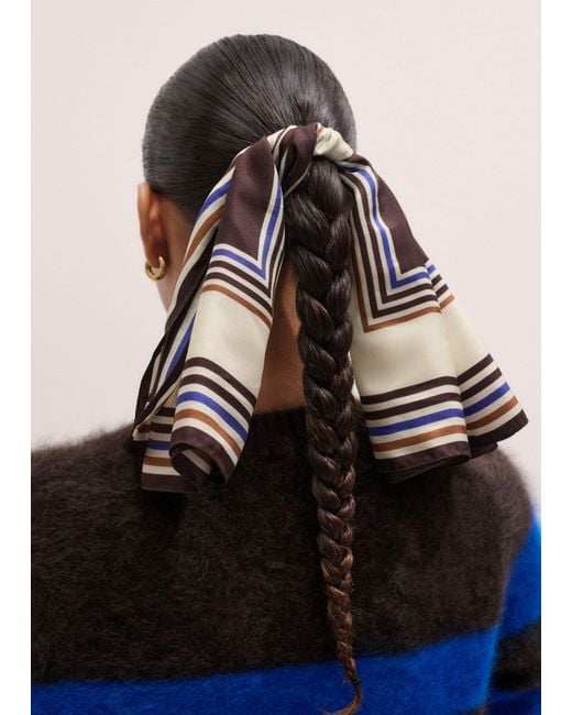 ME+EM Natural Multi Border Scarf
