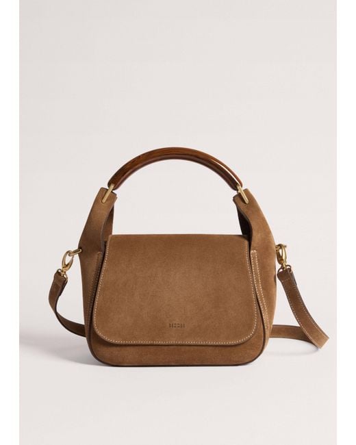 ME+EM Brown Resin Handle Crossbody Bag