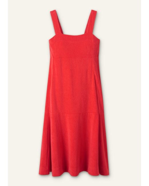 ME+EM Red Towelling Sleeveless Midi Dress