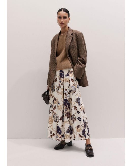 ME+EM White Grand Paisley Print Maxi Skirt