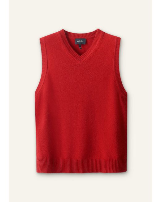 ME+EM Red V-Neck Relaxed Knit Tank
