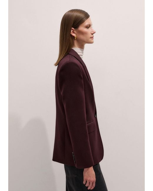 ME+EM Purple Luxe Sharp Shoulder Blazer
