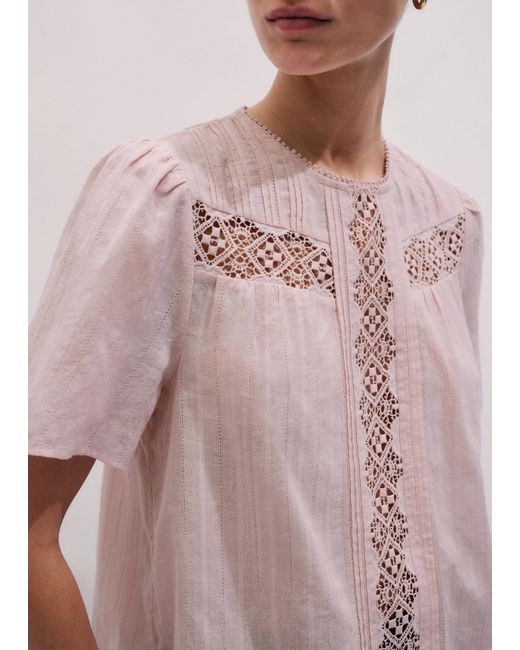 ME+EM Pink Embroidery Detail Soft T-Shirt